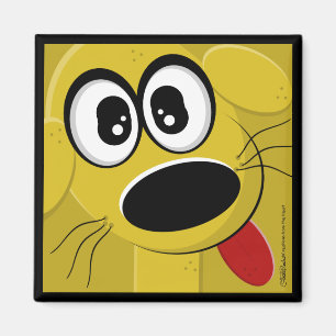 Yellow Dog Face Magnet