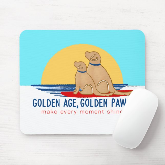 Yellow Dog Golden Age, Golden Paws  Mouse Pad (With Mouse)