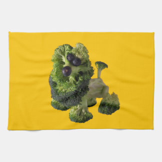 Yellow dog kitchen towel. tea towel