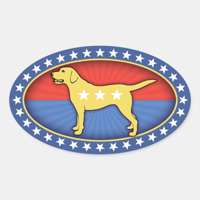 Yellow Dog Oval Sticker (Front)