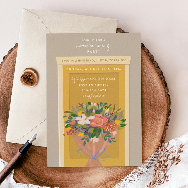 Yellow Door House Warming Party Illustrated Invitation (Creator Uploaded)