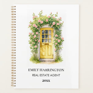 Yellow Door Watercolor Logo Real Estate Agent Planner
