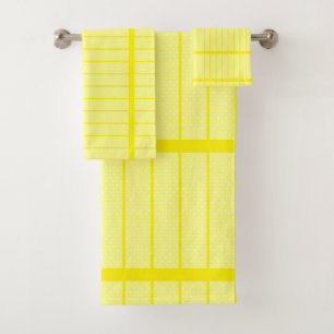 Yellow Dot Stripe Gift Bath Towel Set