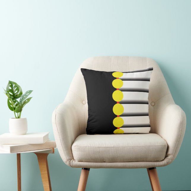 Yellow Dots and Grey Cushion (Chair)