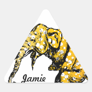 Yellow Dots Circus Biking Elephant Sticker