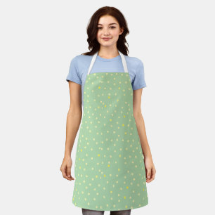 yellow dots in green apron