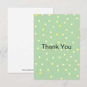 yellow dots in green thank you card