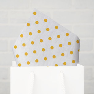 Yellow Dots White Gift Wrap Mix Match Tissue Paper