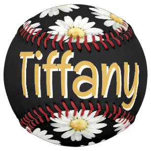 Yellow Dotted Daisy's (Customise) Softball