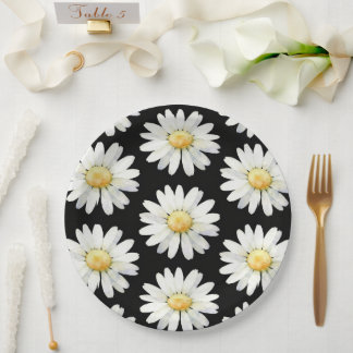 Yellow Dotted Daisy's Paper Plate