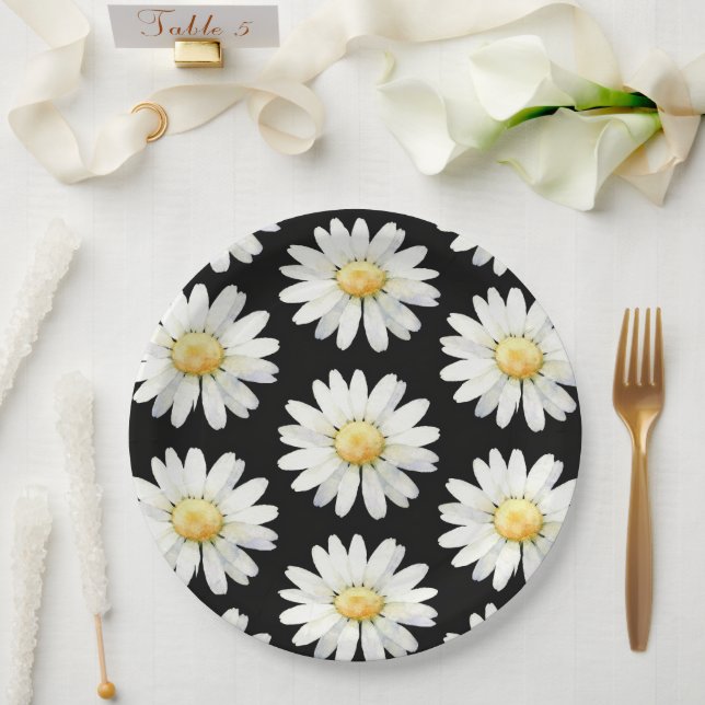Yellow Dotted Daisy's Paper Plate (Wedding)
