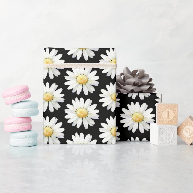 Yellow Dotted Daisy's Wrapping Paper (Baby Shower)