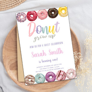 Yellow Doughnut Birthday Invitation
