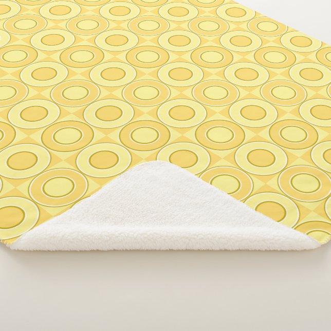 Yellow Doughnut Check Sherpa Blanket (3/4)