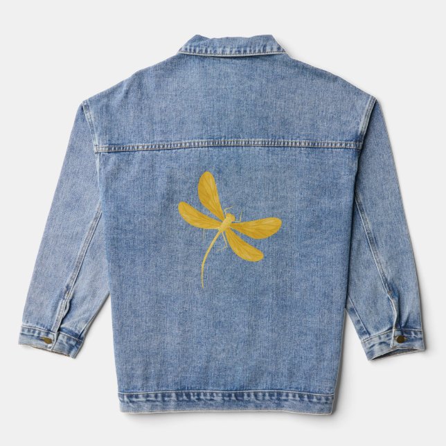 yellow dragonfly denim jacket (Back)