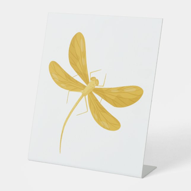 yellow dragonfly pedestal sign (Front)