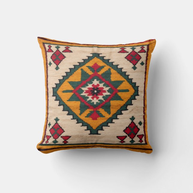 Yellow Dreamscape" Moroccan Kilim Pillows: Cushion (Front)