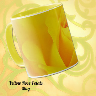 Yellow Dreamy Rose Petals Mug Cup
