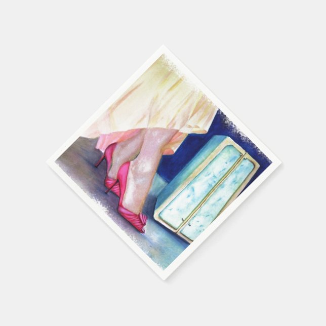 YELLOW DRESS, RED SHOES PAPER NAPKINS (Corner)