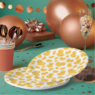 Yellow Duck All Over Print Paper Plate
