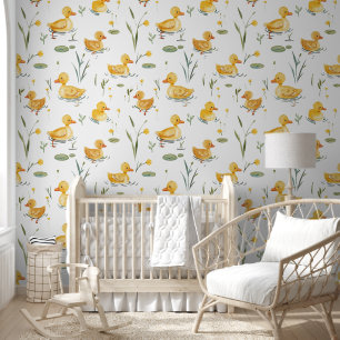 Yellow Duck Baby Nursery  Wallpaper