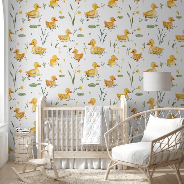 Yellow Duck Baby Nursery  Wallpaper (Kids)