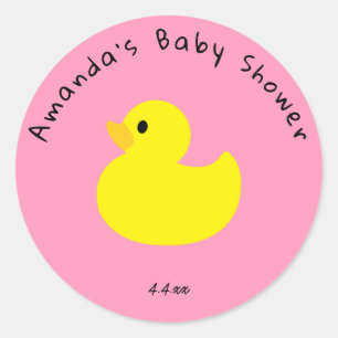 Yellow Duck - Baby Shower Classic Round Sticker