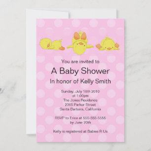 Yellow Duck Baby Shower Invitation