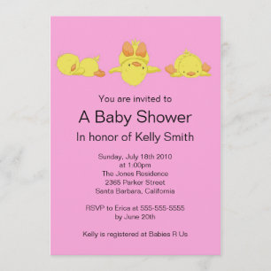 Yellow Duck Baby Shower Invitation