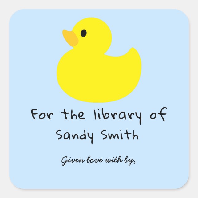 Yellow duck - for the library of square sticker (Front)