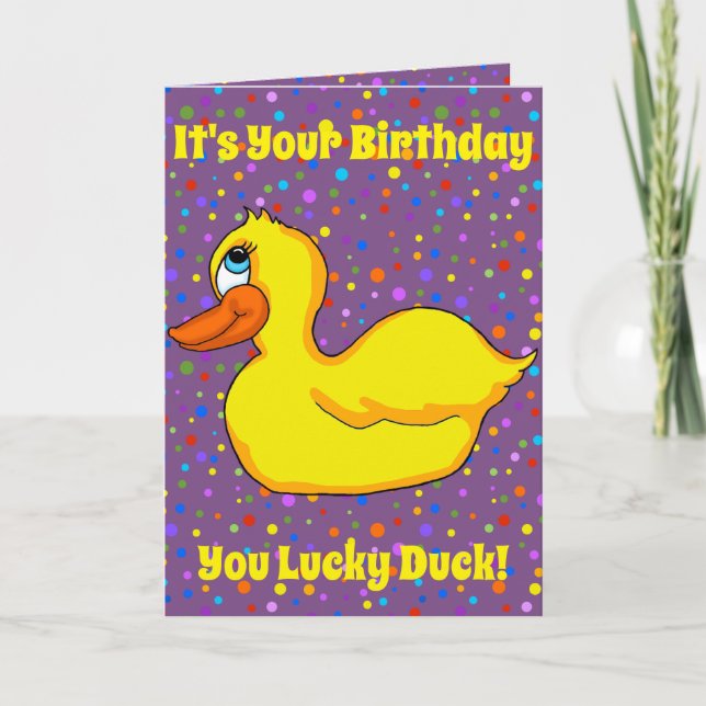 Yellow Duck Greeting Card (Front)