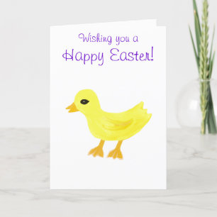 Yellow Duck Happy Easter Holiday Card