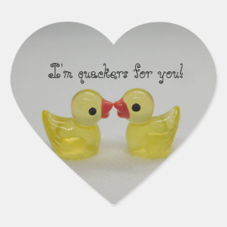 Yellow Duck Love Heart Sticker