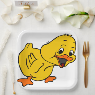 Yellow Duck Paper Plate