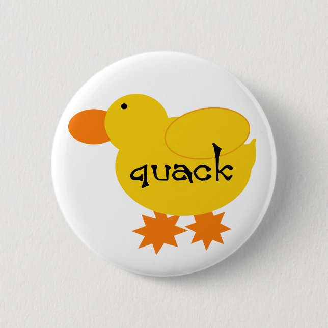 Yellow Duck Quack 6 Cm Round Badge (Front)