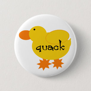 Yellow Duck Quack 6 Cm Round Badge