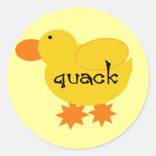 Yellow Duck Quack Tshirts and Gifts Classic Round Sticker