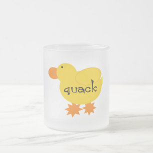 Yellow Duck Quack Tshirts and Gifts Frosted Glass Coffee Mug