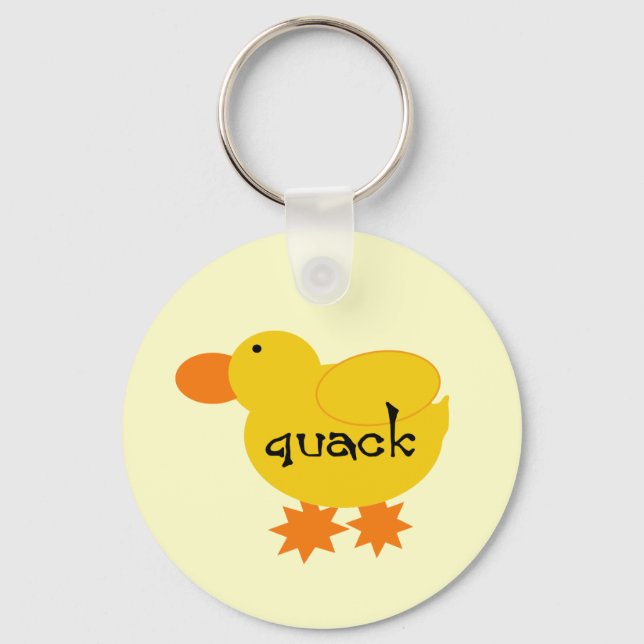 Yellow Duck Quack Tshirts and Gifts Key Ring (Front)