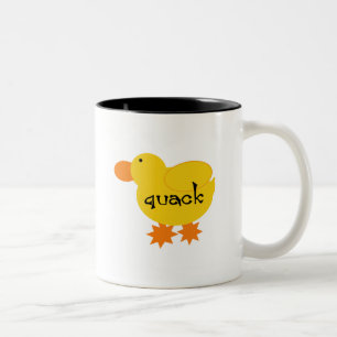 Yellow Duck Quack Tshirts and Gifts Two-Tone Coffee Mug