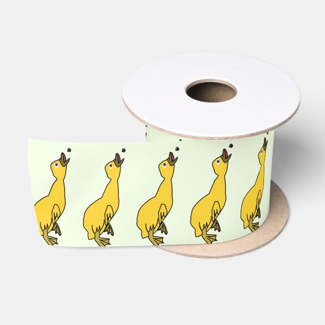 Yellow Duck Ribbon - Customisable Satin Ribbon (Spool)
