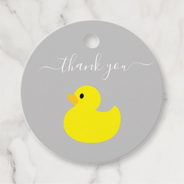 Yellow Duck Thank you Favour Tags (Front)