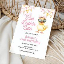 Yellow Duck Theme Two Duckin Cute 2nd Birthday
