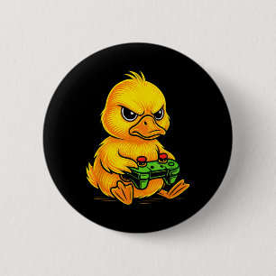 Yellow Duck Videogames Gamer Gaming Animal Boys Gi 6 Cm Round Badge