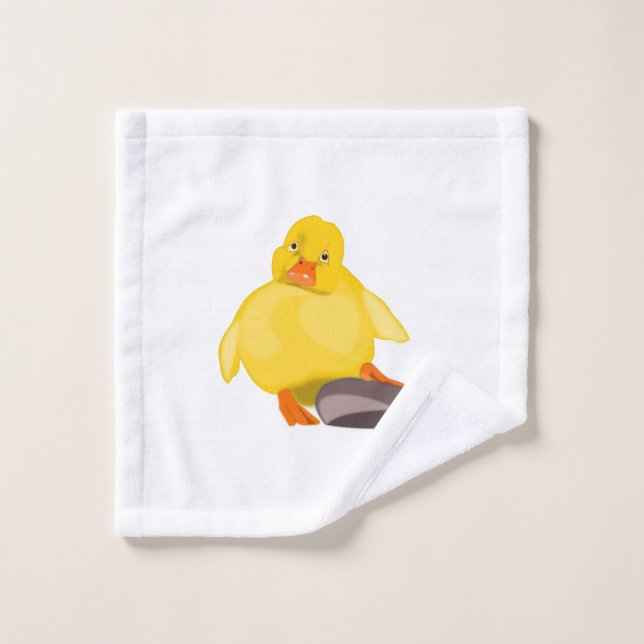 Yellow Duckling Bath Towels Happy Dock (Wash Cloth)