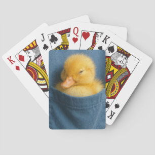 Yellow Duckling In a Blue T-shirt Pocket Playing Cards