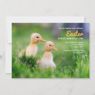 Yellow Ducklings Easter Invitation