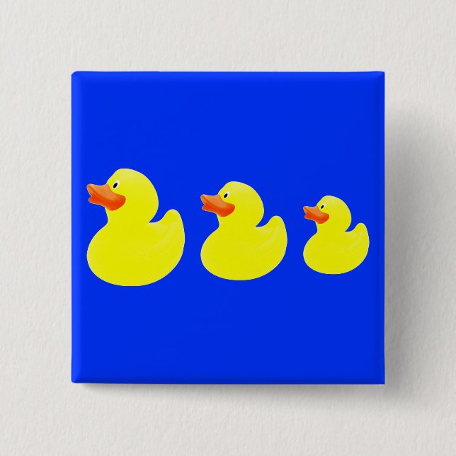 yellow ducks 15 cm square badge (Front)