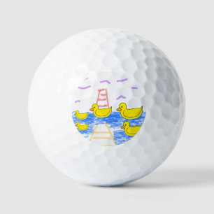 Yellow Ducks Yellow Pier Red Lighthouse Golf Balls