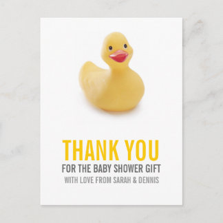 Yellow Ducky Baby Shower Thank You Postcard